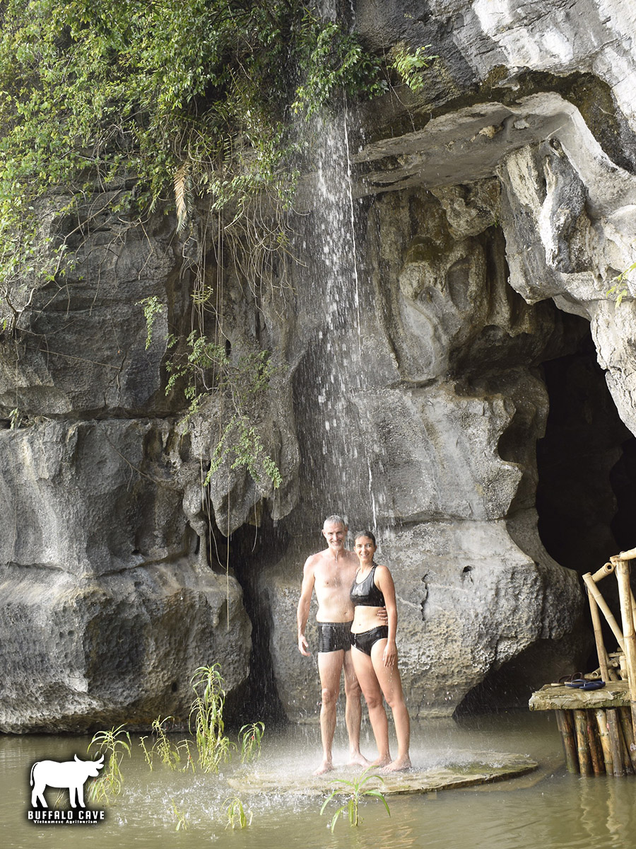 Waterfall bathing at Buffalo Cave